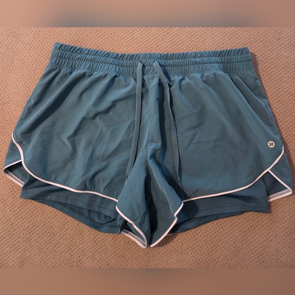 Flutter Running Short - RBX Active women's large Teal Blue Lined Running Shorts - Picture 1 of 10